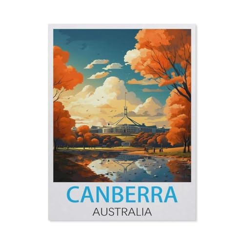 1000 Stück，Canberra Australien Vintage Reiseplakate，Puzzle Für Erwachsene Lernspielzeug Für Kinder Kreative Spiele Unterhaltung Papier Puzzles Home Decor（50x70cm）-BY83 von YYHMKBYY