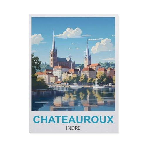 1000 Stück，Chateauroux Indre，Puzzle Für Erwachsene Lernspielzeug Für Kinder Kreative Spiele Unterhaltung Holz Puzzles Home Decor（75x50cm）-GP10 von YYHMKBYY