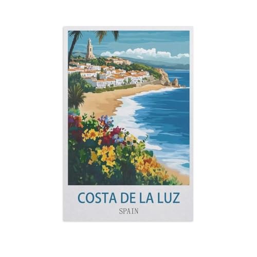 1000 Stück，Costa de la Luz, Spanien，Puzzle Für Erwachsene Lernspielzeug Für Kinder Kreative Spiele Unterhaltung Holz Puzzles Home Decor（75x50cm）-FY98 von YYHMKBYY