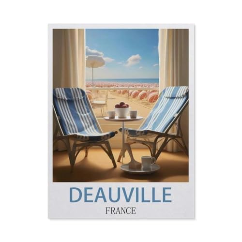 1000 Stück，Deauville, Frankreich，Puzzle Für Erwachsene Lernspielzeug Für Kinder Kreative Spiele Unterhaltung Holz Puzzles Home Decor（75x50cm）-AC40 von YYHMKBYY