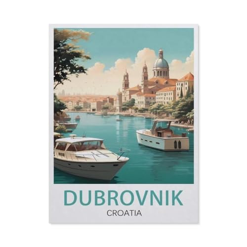 1000 Stück，Dubrovnik Vintage-Reiseposter,Kroatien，Puzzle Für Erwachsene Lernspielzeug Für Kinder Kreative Spiele Unterhaltung Holz Puzzles Home Decor（75x50cm）-BG49 von YYHMKBYY