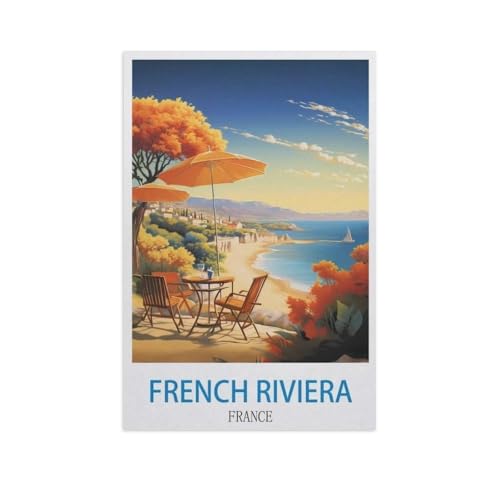 1000 Stück，Französische Riviera, Frankreich，Puzzle Für Erwachsene Lernspielzeug Für Kinder Kreative Spiele Unterhaltung Holz Puzzles Home Decor（75x50cm）-FY25 von YYHMKBYY