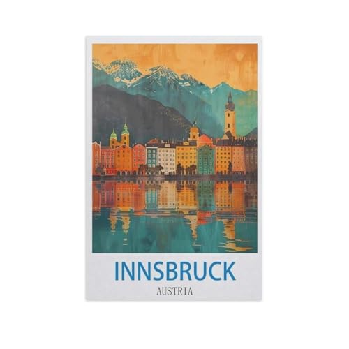 1000 Stück，Innbruck, Österreich，Puzzle Für Erwachsene Lernspielzeug Für Kinder Kreative Spiele Unterhaltung Holz Puzzles Home Decor（75x50cm）-GD39 von YYHMKBYY