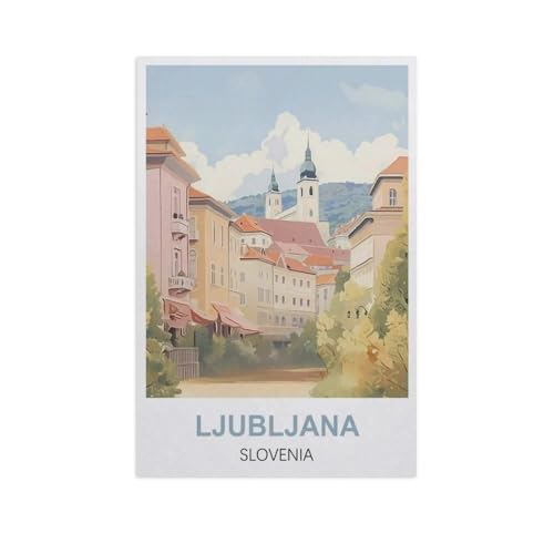 1000 Stück，Ljubljana, Slowenien，Puzzle Für Erwachsene Lernspielzeug Für Kinder Kreative Spiele Unterhaltung Holz Puzzles Home Decor（75x50cm）-FW79 von YYHMKBYY
