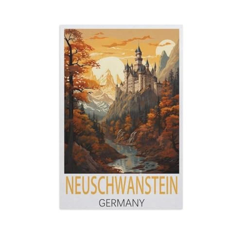 1000 Stück，Neuschwanstein Deutschland，Puzzle Für Erwachsene Lernspielzeug Für Kinder Kreative Spiele Unterhaltung Holz Puzzles Home Decor（75x50cm）-FS38 von YYHMKBYY