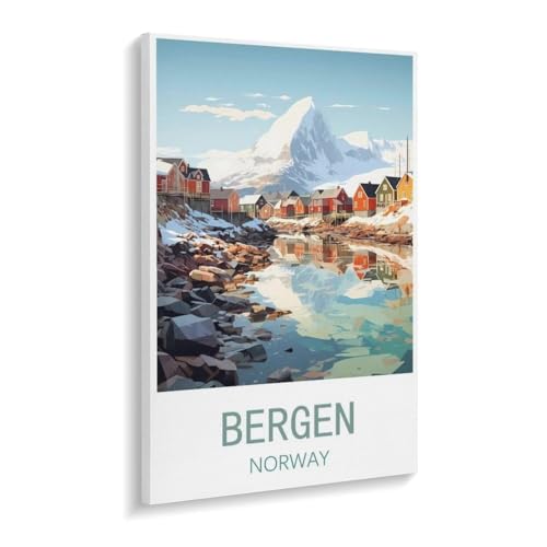 1000 Stück，Norwegen, Bergen, Vintage-Reiseposter, See，Puzzle Für Erwachsene Lernspielzeug Für Kinder Kreative Spiele Unterhaltung Papier Puzzles Home Decor（38x26cm）-W52 von YYHMKBYY