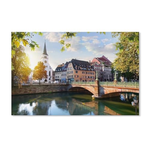 1000 Stück，Sonnenuntergang in Straßburg，Puzzle Für Erwachsene Lernspielzeug Für Kinder Kreative Spiele Unterhaltung Papier Puzzles Home Decor（38x26cm）-E44 von YYHMKBYY