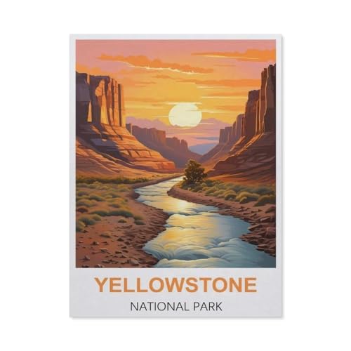 1000 Stück，Yellowstone Reiseposter，Puzzle Für Erwachsene Lernspielzeug Für Kinder Kreative Spiele Unterhaltung Papier Puzzles Home Decor（38x26cm）-BI71 von YYHMKBYY