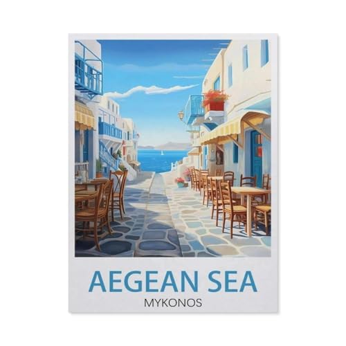 1000 Stück Puzzle，Ägäis, Mykonos, Griechenland，Erwachsene Kinder Holzs pielzeug Lernspiel（75x50cm）-DX13 von YYHMKBYY