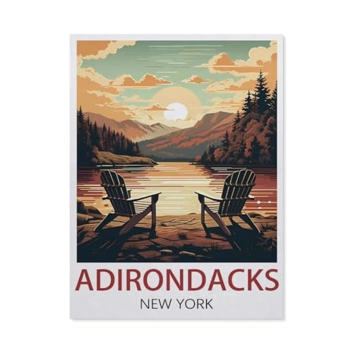 1000 Stück Puzzle，Adirondacks New York Sunset，Erwachsene Kinder Holz Spielzeug Lernspiel（75x50cm）-EW83 von YYHMKBYY