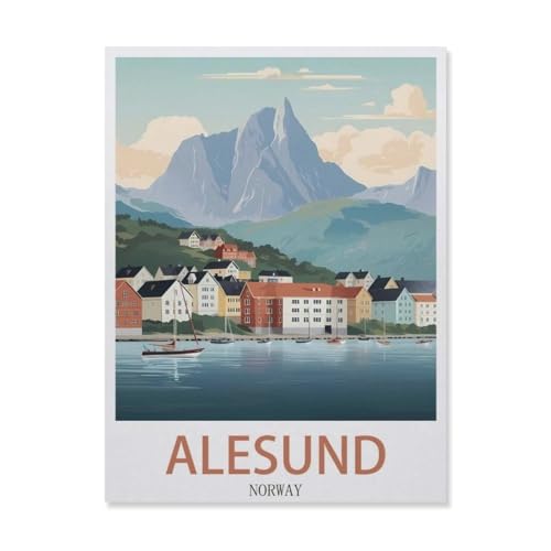 1000 Stück Puzzle，Alesund Norwegen，Erwachsene Kinder Holz Spielzeug Lernspiel（75x50cm）-FD43 von YYHMKBYY