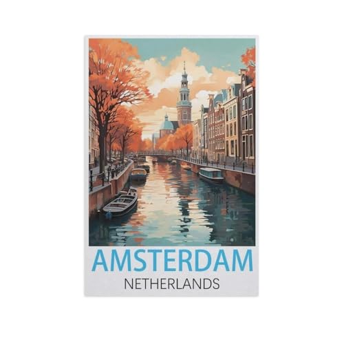1000 Stück Puzzle，Amsterdam, Niederlande，Erwachsene Kinder Holz Spielzeug Lernspiel（75x50cm）-FP14 von YYHMKBYY