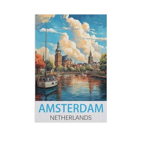 1000 Stück Puzzle，Amsterdam Niederlande，Erwachsene Kinder Holz Spielzeug Lernspiel（75x50cm）-FV74 von YYHMKBYY