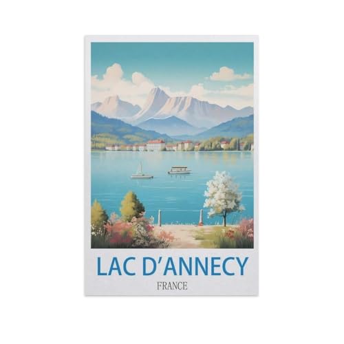 1000 Stück Puzzle，Annecy-See, Frankreich，Erwachsene Kinder Papiers pielzeug Lernspiel（38x26cm）-GA13 von YYHMKBYY