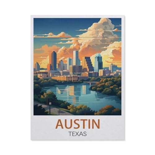 1000 Stück Puzzle，Austin Texas，Erwachsene Kinder Papiers pielzeug Lernspiel（38x26cm）-EY27 von YYHMKBYY