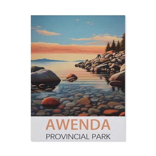 1000 Stück Puzzle，Awenda Provinzpark Vintage-Reiseposter，Erwachsene Kinder Holz Spielzeug Lernspiel（75x50cm）-AH100 von YYHMKBYY