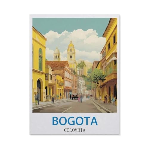 1000 Stück Puzzle，Bogota, Kolumbien – Vintage Reiseplakate，Erwachsene Kinder Holz Spielzeug Lernspiel（75x50cm）-CT7 von YYHMKBYY