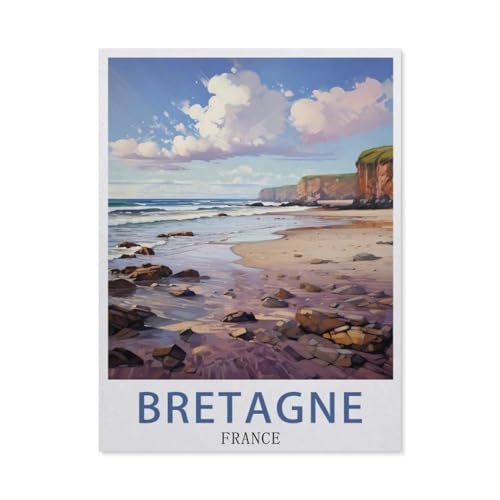 1000 Stück Puzzle，Bretagne Frankreich,，Erwachsene Kinder Holzs pielzeug Lernspiel（75x50cm）-BA31 von YYHMKBYY