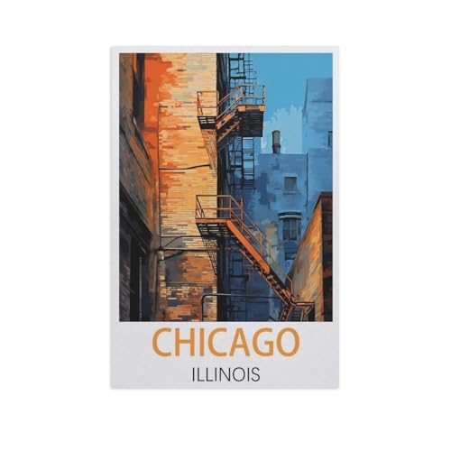 1000 Stück Puzzle，Chicago Illinois，Erwachsene Kinder Holz Spielzeug Lernspiel（75x50cm）-FR36 von YYHMKBYY