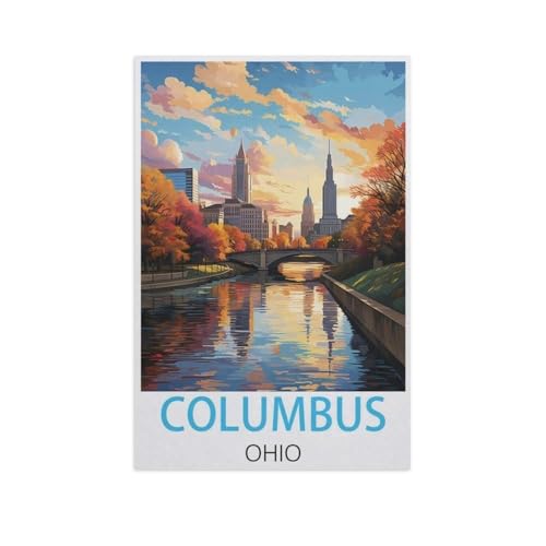 1000 Stück Puzzle，Columbus Ohio，Erwachsene Kinder Holz Spielzeug Lernspiel（75x50cm）-FV1 von YYHMKBYY