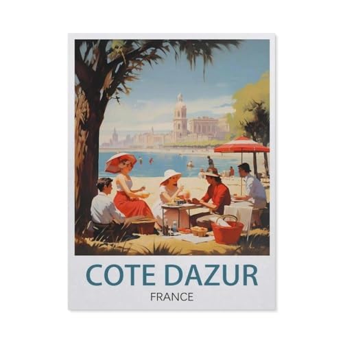1000 Stück Puzzle，Côte D'azur Frankreich，Erwachsene Kinder Holz Spielzeug Lernspiel（75x50cm）-BC55 von YYHMKBYY