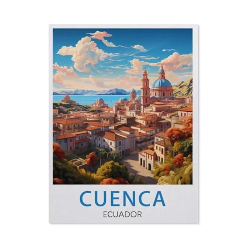 1000 Stück Puzzle，Cuenca Ecuador Vintage-Reiseposter，Erwachsene Kinder Holz Spielzeug Lernspiel（75x50cm）-AV95 von YYHMKBYY