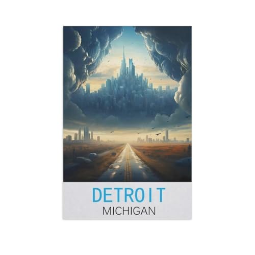 1000 Stück Puzzle，Detroit Michigan，Erwachsene Kinder Holz Spielzeug Lernspiel（75x50cm）-FU28 von YYHMKBYY