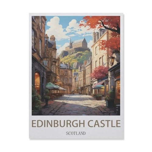 1000 Stück Puzzle，Edinburgh Castle, Schottland, Straße，Erwachsene Kinder Holz Spielzeug Lernspiel（75x50cm）-DU20 von YYHMKBYY