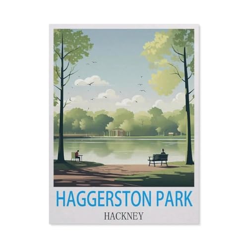 1000 Stück Puzzle，Haggerston Park, Hackney，Erwachsene Kinder Holz Spielzeug Lernspiel（75x50cm）-DK68 von YYHMKBYY