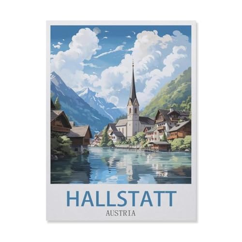 1000 Stück Puzzle，Hallstatt, Österreich, Küste，Erwachsene Kinder Holz Spielzeug Lernspiel（75x50cm）-DT47 von YYHMKBYY