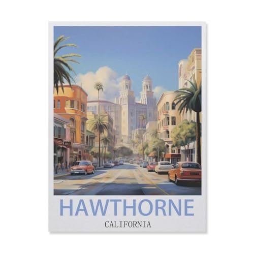 1000 Stück Puzzle，Hawthorne, Kalifornien，Erwachsene Holz Puzzles, Kinder Entdecken Sie Kreativität Wandkunst Dekor Spielzeug（75x50cm）-DM27 von YYHMKBYY