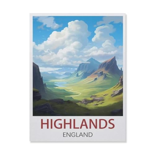 1000 Stück Puzzle，Highlands, England，Erwachsene Kinder Holz Spielzeug Lernspiel（75x50cm）-DR28 von YYHMKBYY