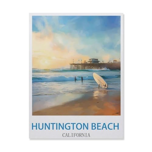 1000 Stück Puzzle，Huntington Beach, Kalifornien，Erwachsene Kinder Holz Spielzeug Lernspiel（75x50cm）-EF11 von YYHMKBYY