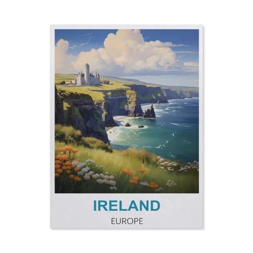1000 Stück Puzzle，Irland Europa Vintage Reiseplakate，Erwachsene Kinder Holz Spielzeug Lernspiel（75x50cm）-BX8 von YYHMKBYY