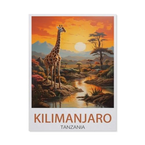 1000 Stück Puzzle，Kilimanjaro Tansania Sonnenuntergang，Erwachsene Kinder Holz Spielzeug Lernspiel（75x50cm）-AW68 von YYHMKBYY