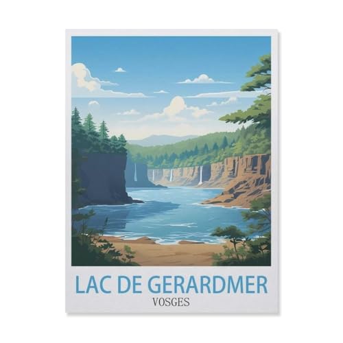 1000 Stück Puzzle，Lac De Gerardmer Vosges，Erwachsene Kinder Papier Spielzeug Lernspiel（38x26cm）-GN35 von YYHMKBYY