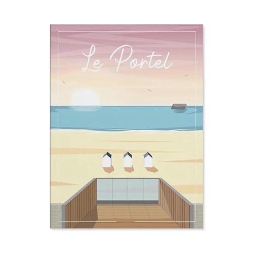 1000 Stück Puzzle，Le Portel France Beach，Erwachsene Kinder Holz Spielzeug Lernspiel（75x50cm）-BL34 von YYHMKBYY