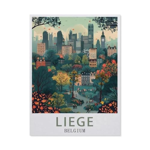 1000 Stück Puzzle，Liege Belgien，Erwachsene Kinder Holzs pielzeug Lernspiel（75x50cm）-AZ58 von YYHMKBYY