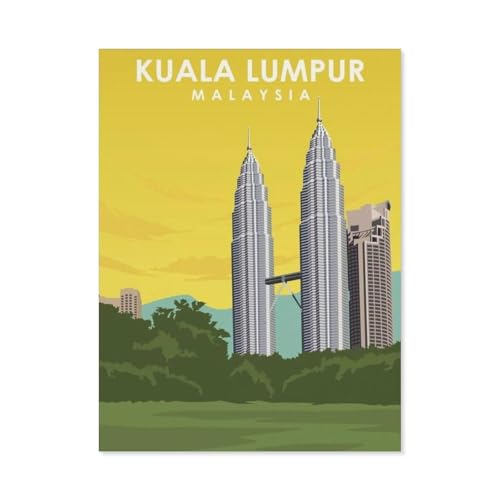 1000 Stück Puzzle，Malaysia Kuala Lumpur Skyline，Erwachsene Kinder Holz Spielzeug Lernspiel（75x50cm）-BK61 von YYHMKBYY