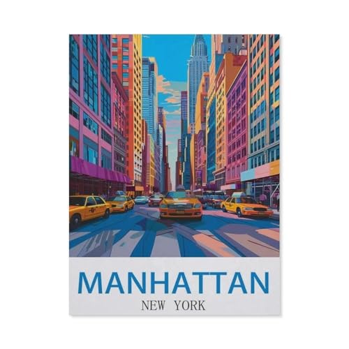 1000 Stück Puzzle，Manhattan, New York，Erwachsene Kinder Holz Spielzeug Lernspiel（75x50cm）-CI82 von YYHMKBYY