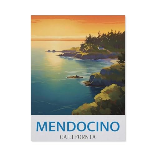 1000 Stück Puzzle，Mendocino, Kalifornien，Erwachsene Kinder Holz Spielzeug Lernspiel（75x50cm）-EC92 von YYHMKBYY