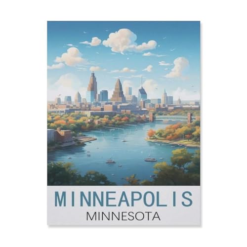 1000 Stück Puzzle，Minneapolis, Minnesota，Erwachsene Kinder Holz Spielzeug Lernspiel（75x50cm）-FK76 von YYHMKBYY