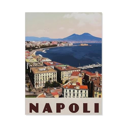 1000 Stück Puzzle，Napoli Italien, Vintage-Reiseposter，Erwachsene Kinder Holz Spielzeug Lernspiel（75x50cm）-AK19 von YYHMKBYY