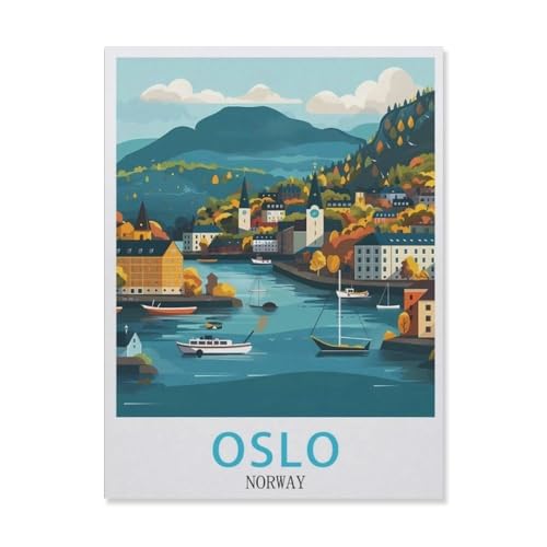 1000 Stück Puzzle，Oslo, Norwegen，Erwachsene Holz Puzzles, Kinder Entdecken Sie Kreativität Wandkunst Dekor Spielzeug（75x50cm）-DN73 von YYHMKBYY