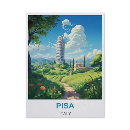 1000 Stück Puzzle，Pisa Italien, Vintage-Reiseposter，Erwachsene Kinder Papiers pielzeug Lernspiel（38x26cm）-BJ13 von YYHMKBYY