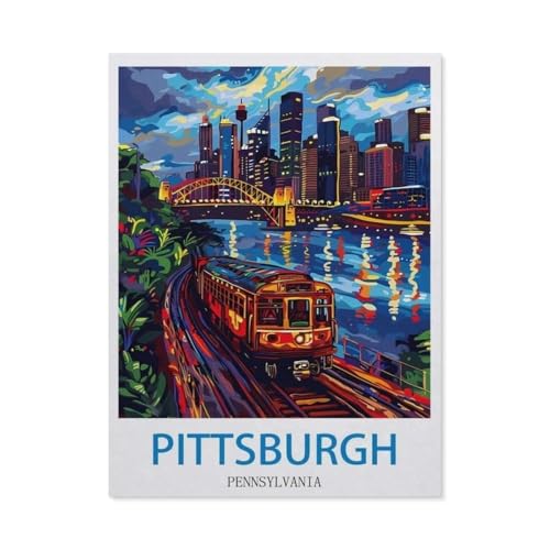 1000 Stück Puzzle，Pittsburgh, Pennsylvania，Erwachsene Kinder Holz Spielzeug Lernspiel（75x50cm）-EC19 von YYHMKBYY