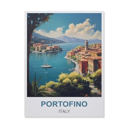1000 Stück Puzzle，Portofino Italien，Erwachsene Kinder Papier Spielzeug Lernspiel（50x70cm）-ER78 von YYHMKBYY