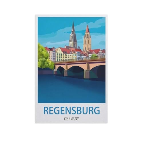 1000 Stück Puzzle，Regensburg, Deutschland，Erwachsene Kinder Holz Spielzeug Lernspiel（75x50cm）-FY69 von YYHMKBYY