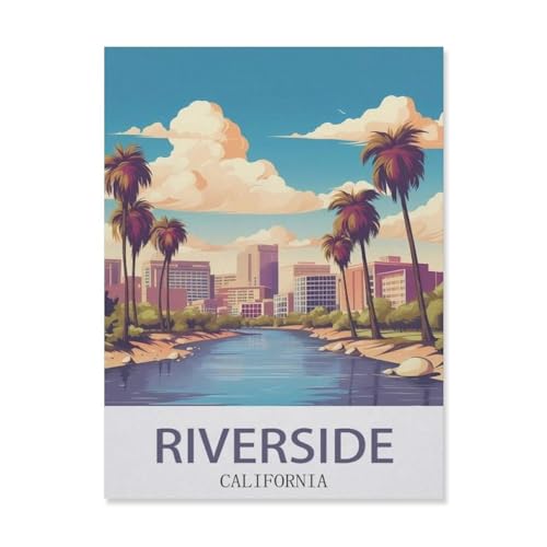 1000 Stück Puzzle，Riverside, Kalifornien，Erwachsene Kinder Holz Spielzeug Lernspiel（75x50cm）-DM87 von YYHMKBYY