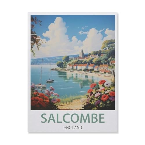 1000 Stück Puzzle，Salcombe England，Erwachsene Holz Puzzles, Kinder Entdecken Sie Kreativität Wandkunst Dekor Spielzeug（75x50cm）-FJ43 von YYHMKBYY